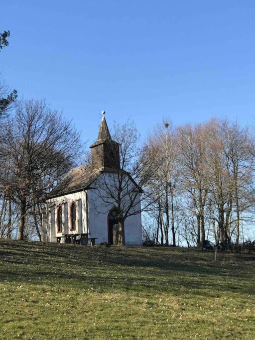 Eifelhausaufzeit-Vulkaneifel-Architekten-Chalet Mit Sauna Im Vulkankrater Immerath ภายนอก รูปภาพ