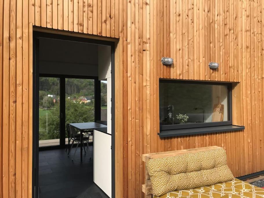 Eifelhausaufzeit-Vulkaneifel-Architekten-Chalet Mit Sauna Im Vulkankrater Immerath ภายนอก รูปภาพ